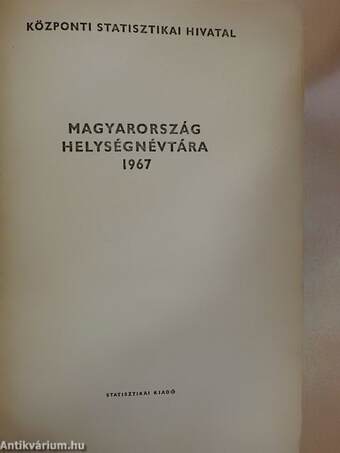 Magyarország helységnévtára 1967