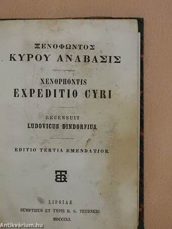 Xenophontis Expeditio Cyri (rossz állapotú)