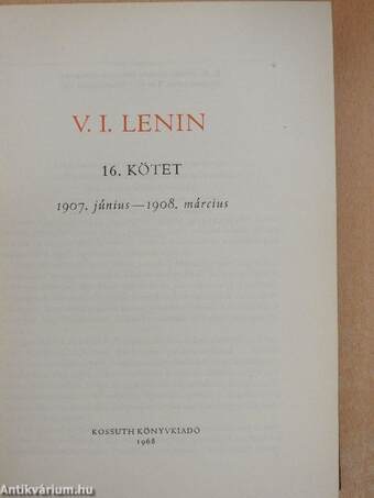 V. I. Lenin összes művei 16.