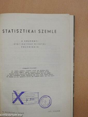 Statisztikai Szemle 1971. (fél évfolyam)