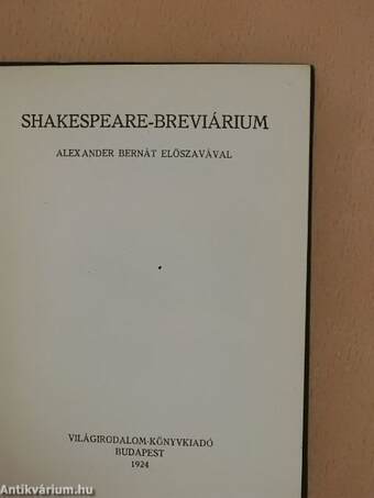 Shakespeare-Breviárium