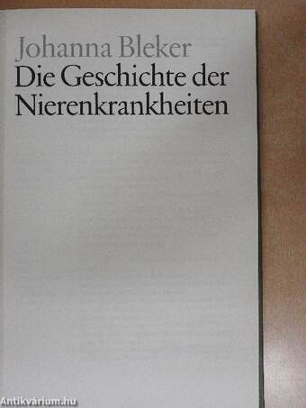 Die Geschichte der Nierenkrankheiten