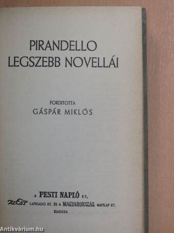 Pirandello legszebb novellái