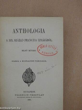 Anthologia a XIX. század franczia lyrájából 1-2.