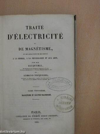 Traité d'électricité et de magnétisme III.