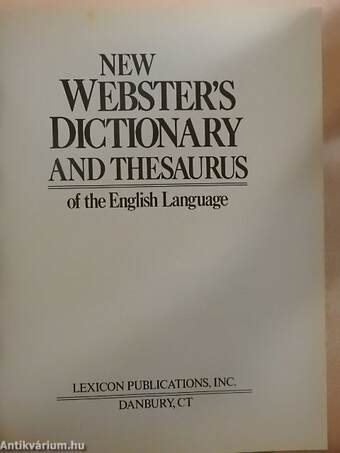 New Webster's Dictionary and Thesaurus of the English Language