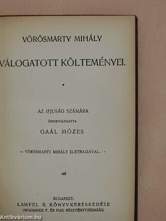 Vörösmarty Mihály válogatott költeményei