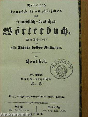 Neuestes deutsch-französisches und französisch-deutsches Wörterbuch IV. (gótbetűs) (töredék)