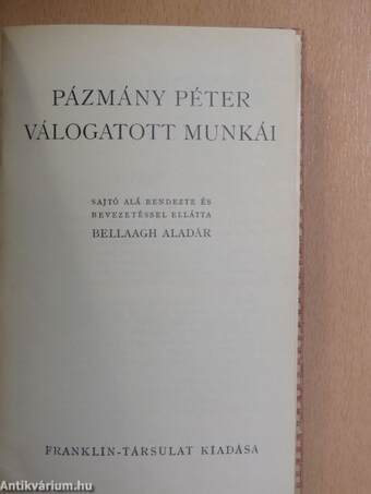 Pázmány Péter válogatott munkái