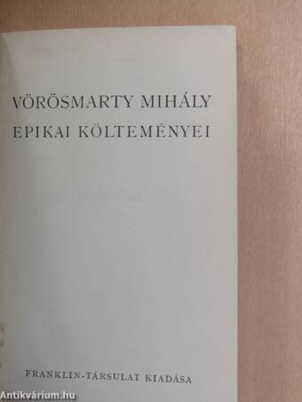 Vörösmarty Mihály epikai költeményei