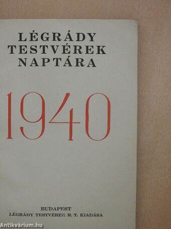 Légrády Testvérek naptára 1940