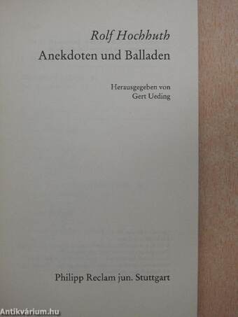 Anekdoten und Balladen