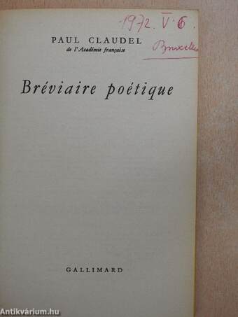 Bréviaire poétique