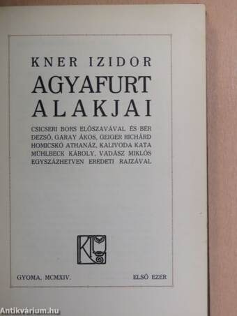 Kner Izidor agyafurt alakjai