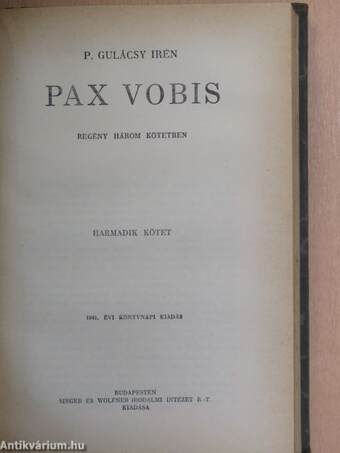 Pax Vobis I-III.