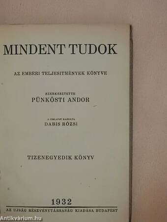 Mindent Tudok 1932.