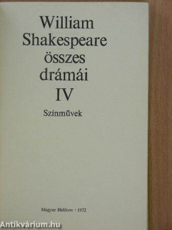 William Shakespeare összes drámái IV. (töredék)