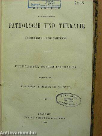 Handbuch der speciellen pathologie und therapie II/1.