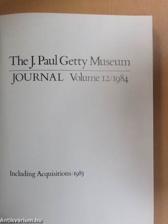 The J. Paul Getty Museum Journal 12/1984