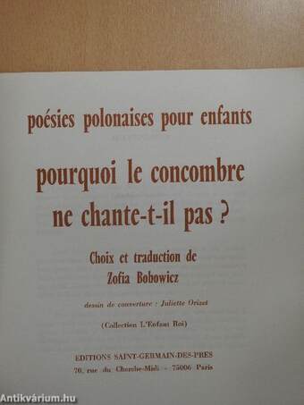 Pourquoi le concombre ne chante-t-il pas?