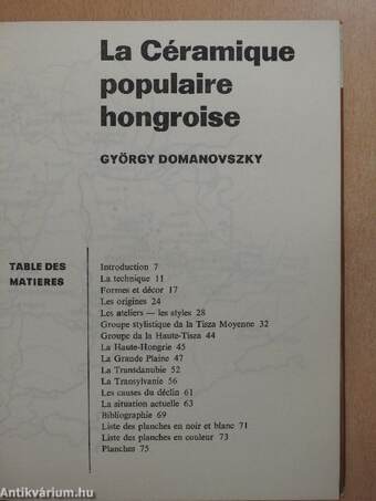 La Céramique populaire hongroise