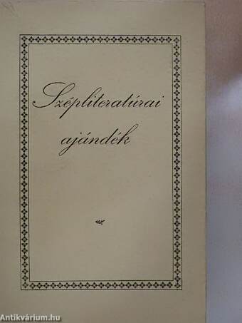 Szépliteratúrai ajándék