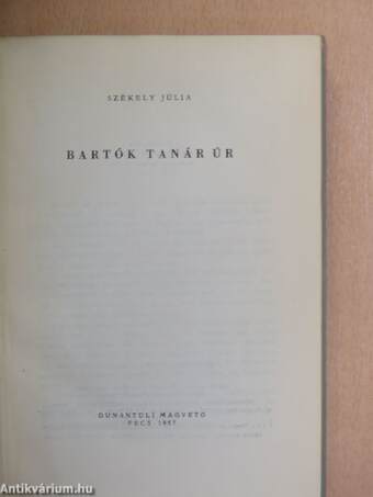 Bartók tanár úr