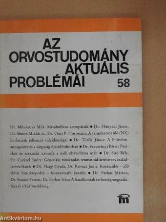 Az orvostudomány aktuális problémái 58.