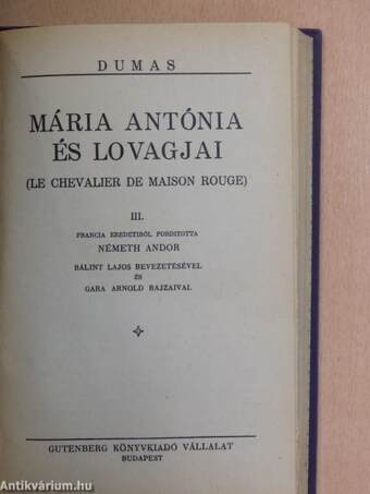 Mária Antónia és lovagjai I-III.