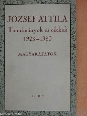 Tanulmányok és cikkek 1923-1930 - Magyarázatok