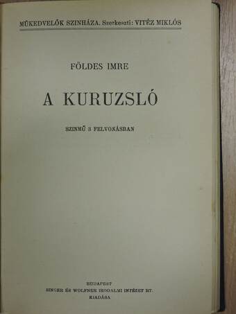 Bakony/A kuruzsló/Elzevir/Fej vagy írás