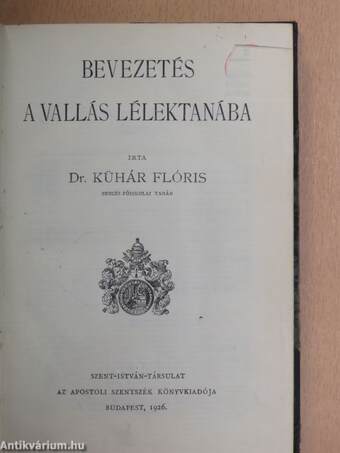 Bevezetés a vallás lélektanába