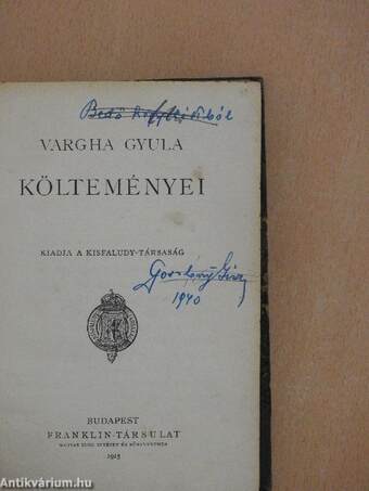 Vargha Gyula költeményei