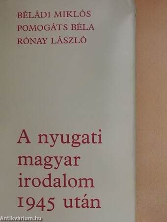 A nyugati magyar irodalom 1945 után