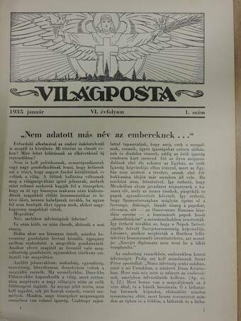 Világposta 1935. január-december