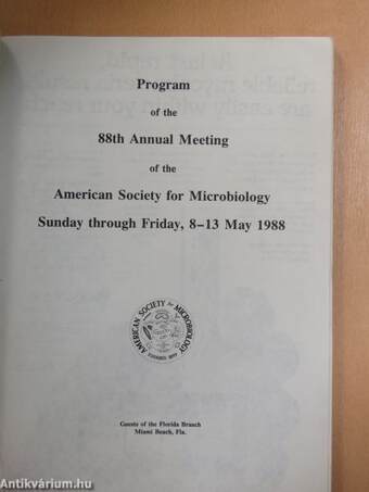 Program of the 88th Annual Meeting of the American Society for Microbiology