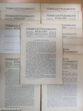 Természettudományi Közlöny 1935. január-december/Pótfüzetek a Természettudományi Közlönyhöz 1935. január-december