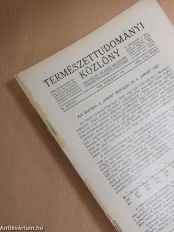 Természettudományi Közlöny 1935. január-december/Pótfüzetek a Természettudományi Közlönyhöz 1935. január-december