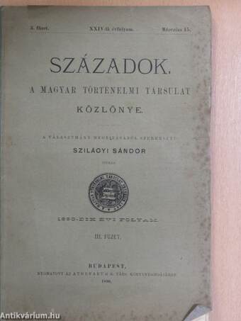 Századok 1890. márczius 15.