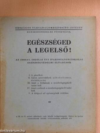 Egészséged a legelső!