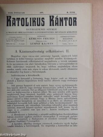 Katolikus Kántor 1935. február