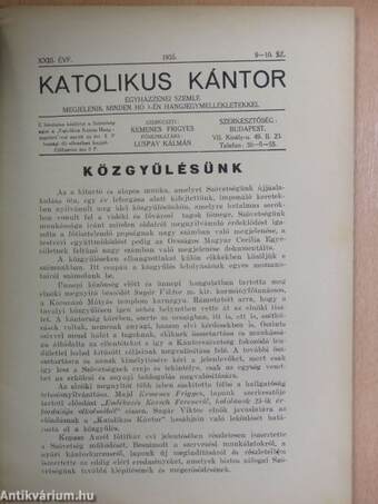 Katolikus Kántor 1935. október-november