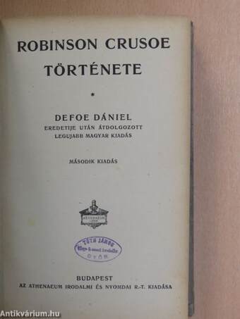 Robinson Crusoe története