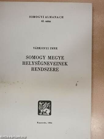 Somogy megye helységneveinek rendszere