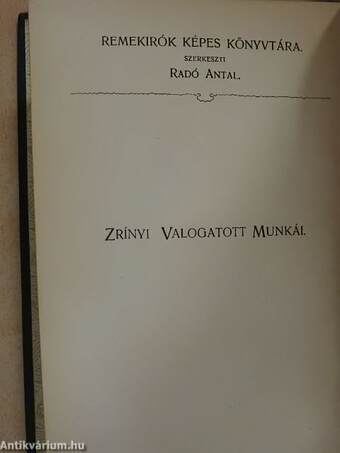 Gróf Zrinyi Miklós válogatott munkái