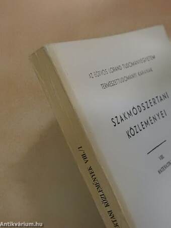 Az Eötvös Loránd Tudományegyetem Természettudományi Karának Szakmódszertani Közleményei VIII/1.