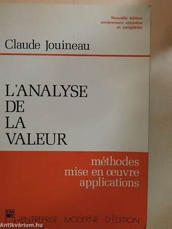 L'analyse de la valeur