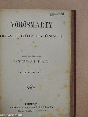 Vörösmarty összes költeményei I-II.