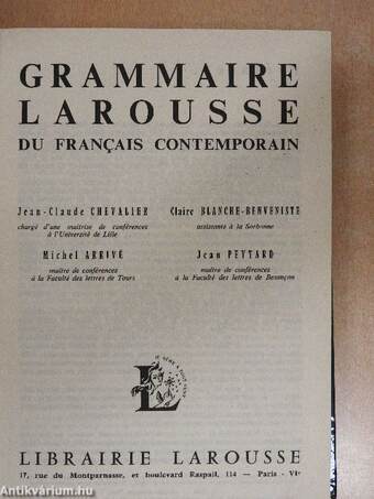 Grammaire Larousse du francais contemporain