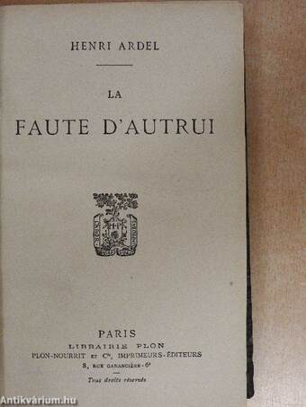 La faute d'autrui